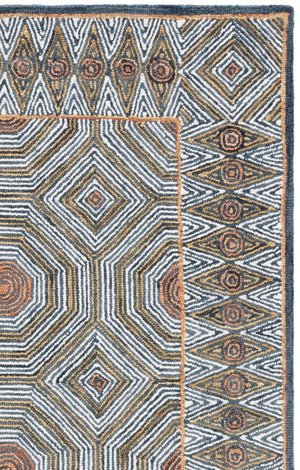 Safavieh Micro-Loop Hand-Tufted Wool Cotton Runner Bohemian Hallway Rug in Ivory Tones Blue 2'-11" x 12'-2" MLP638M
