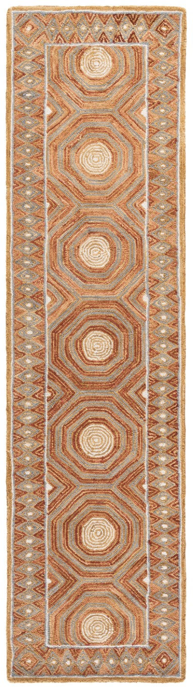 Safavieh Micro-Loop Hand-Tufted Wool Cotton Runner Bohemian Hallway Rug in Ivory Tones Multicolor 2'-3" x 9'-0" MLP638P-29