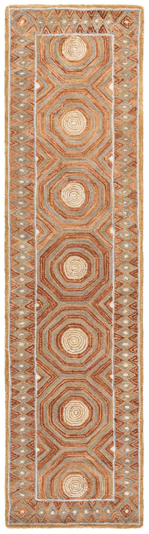 Safavieh Micro-Loop Hand-Tufted Wool Cotton Runner Bohemian Hallway Rug in Ivory Tones Multicolor 2'-3" x 9'-0" MLP638P-29