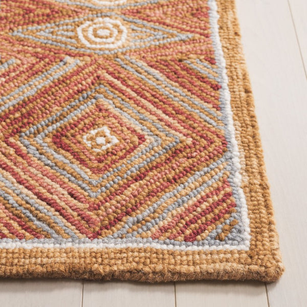 Safavieh Micro-Loop Hand-Tufted Wool Cotton Runner Bohemian Hallway Rug in Ivory Tones Multicolor 2'-3" x 9'-0" MLP638P-29