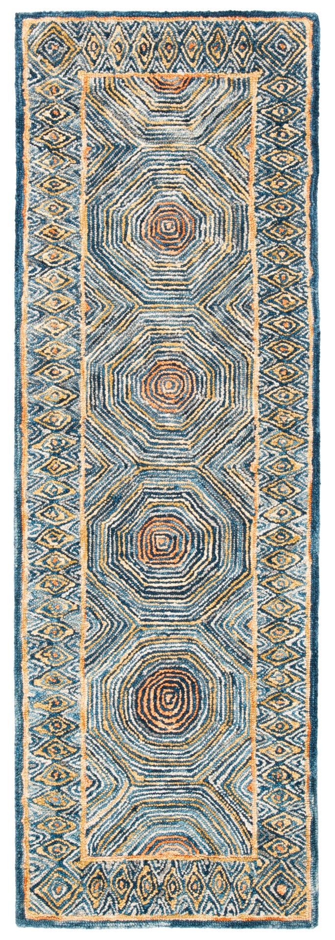 Safavieh Micro-loop Contemporary Hand-tufted Area Rug – Luxurious Wool & Cotton Design For Elegant Interiors Green ,Blue Wool And Cotton With Latex Mlp638y-25
