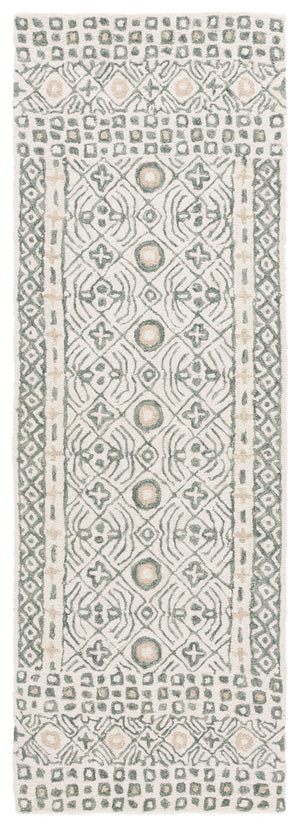 Safavieh Micro-loop Hand-tufted Wool And Cotton Area Rug - Elegant Geometric Design For Modern Homes Ivory ,Grey 80% Wool And 20% Cotton Mlp801a-5r