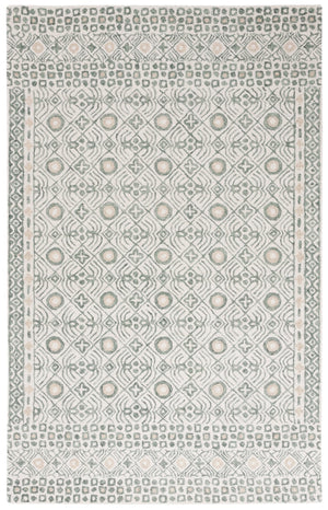 Safavieh Micro-loop Hand-tufted Wool And Cotton Area Rug - Elegant Geometric Design For Modern Homes Ivory ,Grey 80% Wool And 20% Cotton Mlp801a-5r
