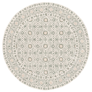 Safavieh Micro-loop Hand-tufted Wool And Cotton Area Rug - Elegant Geometric Design For Modern Homes Ivory ,Grey 80% Wool And 20% Cotton Mlp801a-5r