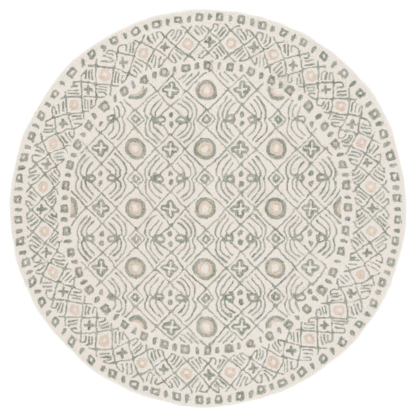 Safavieh Micro-loop Hand-tufted Wool And Cotton Area Rug - Elegant Geometric Design For Modern Homes Ivory ,Grey 80% Wool And 20% Cotton Mlp801a-5r