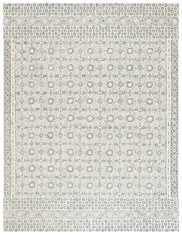 Safavieh Micro-loop Hand-tufted Wool And Cotton Area Rug - Elegant Geometric Design For Modern Homes Ivory ,Grey 80% Wool And 20% Cotton Mlp801a-5r