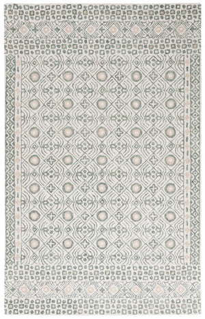 Safavieh Micro-Loop Hand-Tufted Wool Cotton Area Rug Bohemian Ivory Grey for Large Living Rooms MLP801A