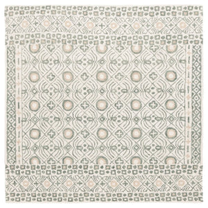 Safavieh Micro-Loop Hand-Tufted Wool Cotton Area Rug Bohemian Ivory Grey for Large Living Rooms MLP801A