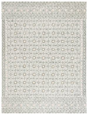 Safavieh Micro-Loop Hand-Tufted Wool Cotton Area Rug Bohemian Ivory Grey for Large Living Rooms MLP801A