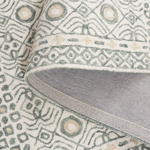 Safavieh Micro-Loop Hand-Tufted Wool Cotton Area Rug Bohemian Ivory Grey for Large Living Rooms MLP801A