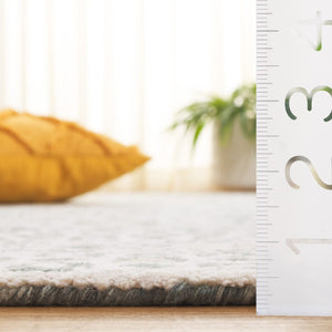 Safavieh Micro-Loop Hand-Tufted Wool Cotton Area Rug Bohemian Ivory Grey for Large Living Rooms MLP801A