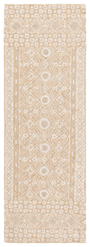 Safavieh Micro-loop Hand-tufted Wool And Cotton Area Rug - Elegant Geometric Design For Modern Homes Gold ,Ivory 80% Wool And 20% Cotton Mlp801d-4