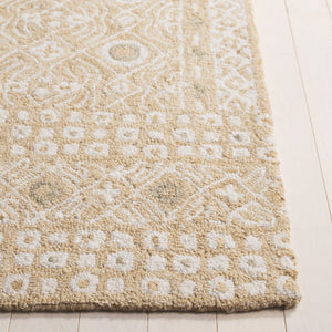 Safavieh Micro-loop Hand-tufted Wool And Cotton Area Rug - Elegant Geometric Design For Modern Homes Gold ,Ivory 80% Wool And 20% Cotton Mlp801d-4