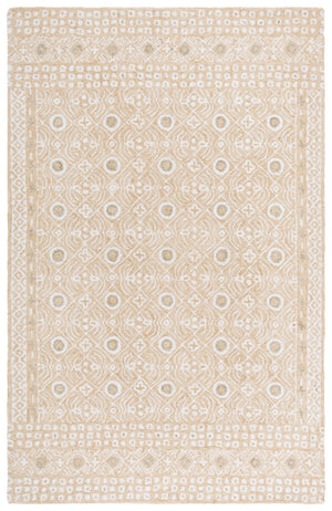 Safavieh Micro-loop Hand-tufted Wool And Cotton Area Rug - Elegant Geometric Design For Modern Homes Gold ,Ivory 80% Wool And 20% Cotton Mlp801d-4