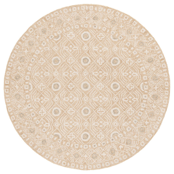 Safavieh Micro-loop Hand-tufted Wool And Cotton Area Rug - Elegant Geometric Design For Modern Homes Gold ,Ivory 80% Wool And 20% Cotton Mlp801d-4