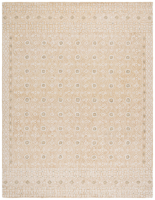 Safavieh Micro-loop Hand-tufted Wool And Cotton Area Rug - Elegant Geometric Design For Modern Homes Gold ,Ivory 80% Wool And 20% Cotton Mlp801d-4