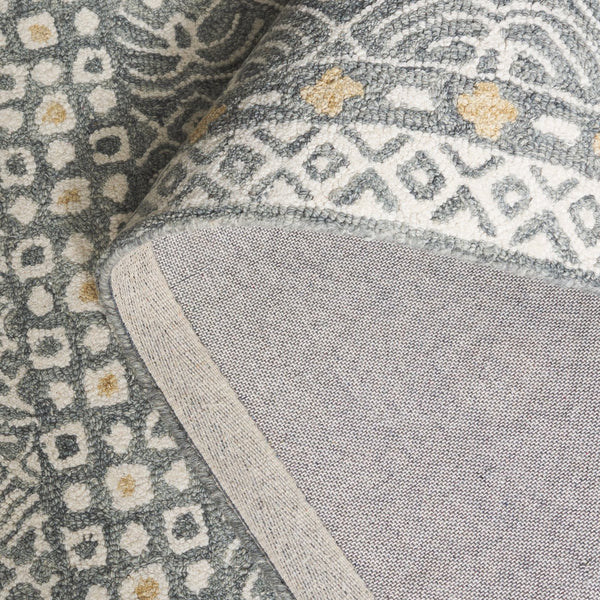 Safavieh Micro-loop Hand-tufted Wool And Cotton Area Rug - Elegant Geometric Design For Modern Homes Silver ,Ivory 80% Wool And 20% Cotton Mlp801g-5sq