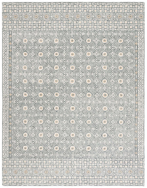 Safavieh Micro-loop Hand-tufted Wool And Cotton Area Rug - Elegant Geometric Design For Modern Homes Silver ,Ivory 80% Wool And 20% Cotton Mlp801g-5sq