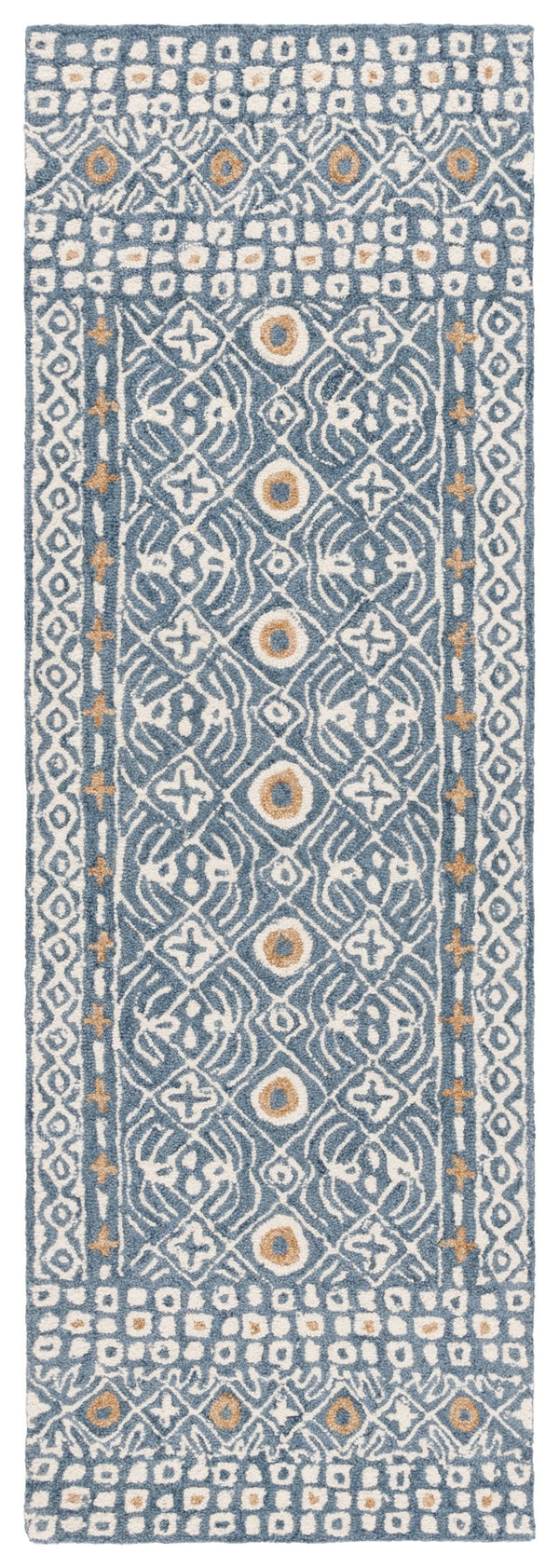 Safavieh Micro-loop Hand-tufted Wool And Cotton Area Rug - Elegant Geometric Design For Modern Homes Blue ,Ivory 80% Wool And 20% Cotton Mlp801m-5r