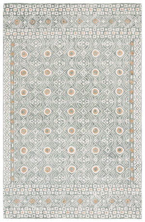 Safavieh Micro-loop Hand-tufted Wool And Cotton Area Rug - Elegant Geometric Design For Modern Homes Green ,Ivory 80% Wool And 20% Cotton Mlp801y-27