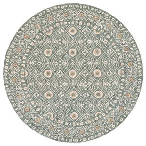 Safavieh Micro-loop Hand-tufted Wool And Cotton Area Rug - Elegant Geometric Design For Modern Homes Green ,Ivory 80% Wool And 20% Cotton Mlp801y-27