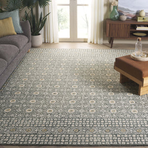 Safavieh Micro-loop Hand-tufted Wool And Cotton Area Rug - Elegant Geometric Design For Modern Homes Green ,Ivory 80% Wool And 20% Cotton Mlp801y-27