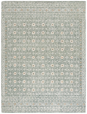 Safavieh Micro-loop Hand-tufted Wool And Cotton Area Rug - Elegant Geometric Design For Modern Homes Green ,Ivory 80% Wool And 20% Cotton Mlp801y-27
