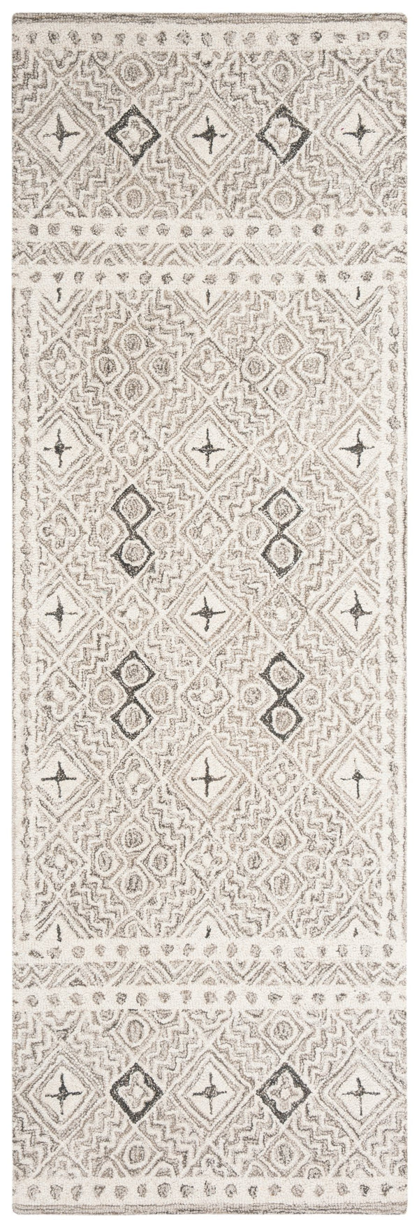 Safavieh Micro-loop Hand-tufted Rug In Elegant Grey And Ivory – Timeless Artistry For Any Home Decor Style Grey ,Ivory 80% Wool And 20% Cotton Mlp803f-25