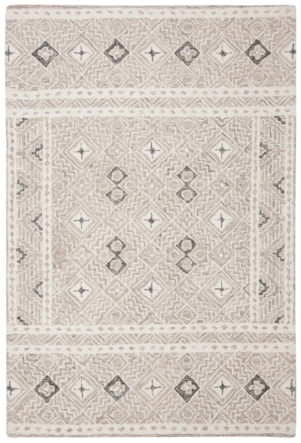 Safavieh Micro-loop Hand-tufted Rug In Elegant Grey And Ivory – Timeless Artistry For Any Home Decor Style Grey ,Ivory 80% Wool And 20% Cotton Mlp803f-25