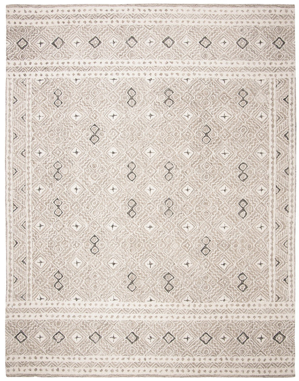 Safavieh Micro-loop Hand-tufted Rug In Elegant Grey And Ivory – Timeless Artistry For Any Home Decor Style Grey ,Ivory 80% Wool And 20% Cotton Mlp803f-25