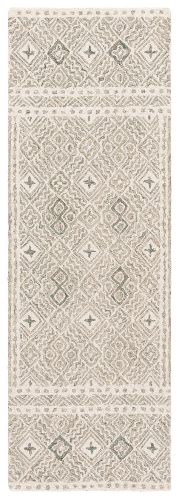 Safavieh Micro-loop Hand-tufted Rug In Elegant Grey And Ivory – Timeless Artistry For Any Home Decor Style Silver ,Ivory 80% Wool And 20% Cotton Mlp803g-4