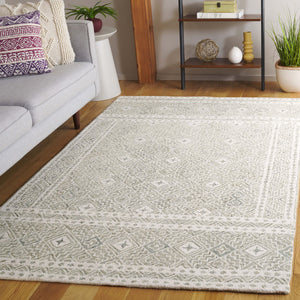 Safavieh Micro-loop Hand-tufted Rug In Elegant Grey And Ivory – Timeless Artistry For Any Home Decor Style Silver ,Ivory 80% Wool And 20% Cotton Mlp803g-4