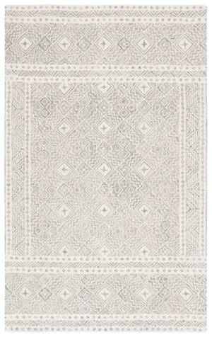 Safavieh Micro-loop Hand-tufted Rug In Elegant Grey And Ivory – Timeless Artistry For Any Home Decor Style Silver ,Ivory 80% Wool And 20% Cotton Mlp803g-4