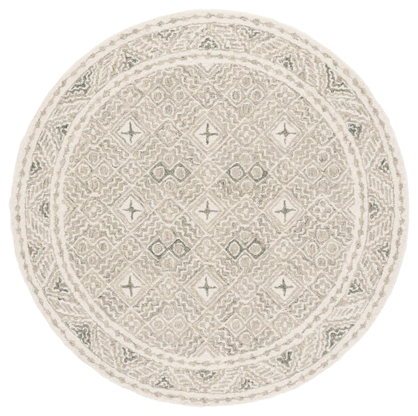 Safavieh Micro-loop Hand-tufted Rug In Elegant Grey And Ivory – Timeless Artistry For Any Home Decor Style Silver ,Ivory 80% Wool And 20% Cotton Mlp803g-4