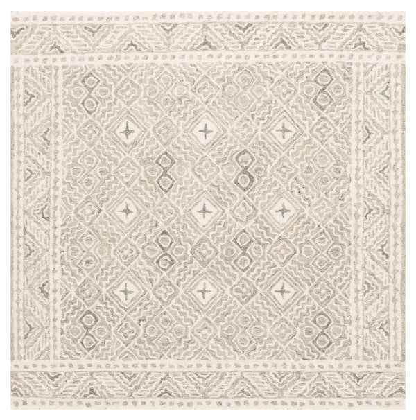 Safavieh Micro-loop Hand-tufted Rug In Elegant Grey And Ivory – Timeless Artistry For Any Home Decor Style Silver ,Ivory 80% Wool And 20% Cotton Mlp803g-4