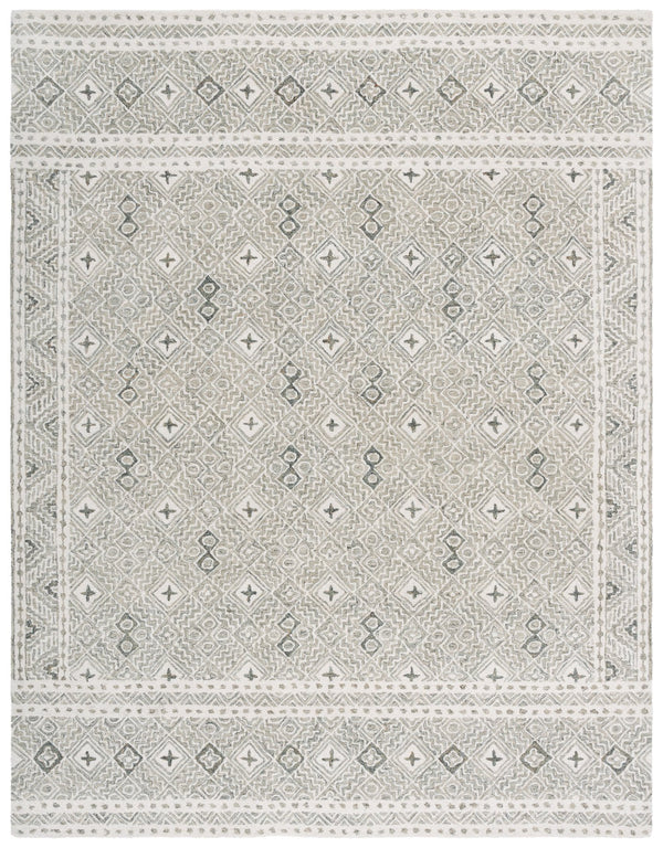 Safavieh Micro-loop Hand-tufted Rug In Elegant Grey And Ivory – Timeless Artistry For Any Home Decor Style Silver ,Ivory 80% Wool And 20% Cotton Mlp803g-4