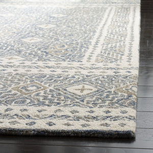Safavieh Micro-Loop Hand Tufted Wool Geometric Bohemian Runner Rug for Hallways and Entryways 2'-3" x 11'-0" MLP803M-211