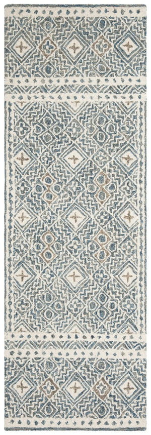 Safavieh Micro-Loop Hand Tufted Wool Geometric Bohemian Runner Rug for Hallways and Entryways 2'-3" x 11'-0" MLP803M-211