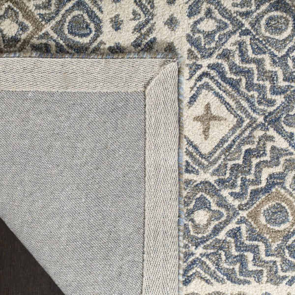 Safavieh Micro-Loop Hand Tufted Wool Geometric Bohemian Runner Rug for Hallways and Entryways 2'-3" x 13'-0" MLP803M-213