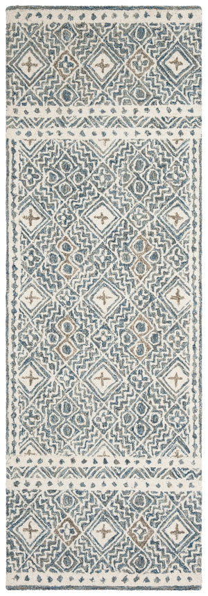 Safavieh Micro-loop Hand-tufted Rug In Elegant Grey And Ivory – Timeless Artistry For Any Home Decor Style Blue ,Ivory 80% Wool And 20% Cotton Mlp803m-10