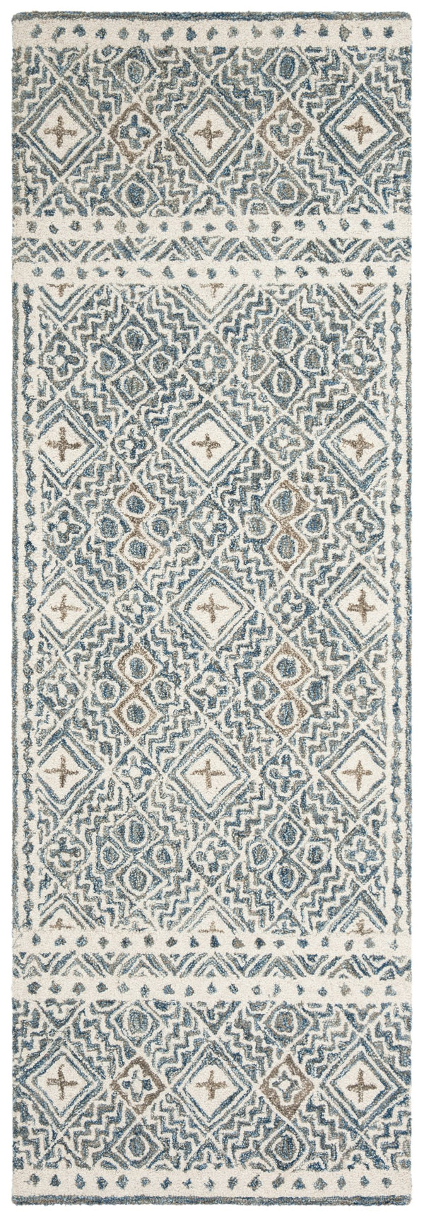 Safavieh Micro-loop Hand-tufted Rug In Elegant Grey And Ivory – Timeless Artistry For Any Home Decor Style Blue ,Ivory 80% Wool And 20% Cotton Mlp803m-10