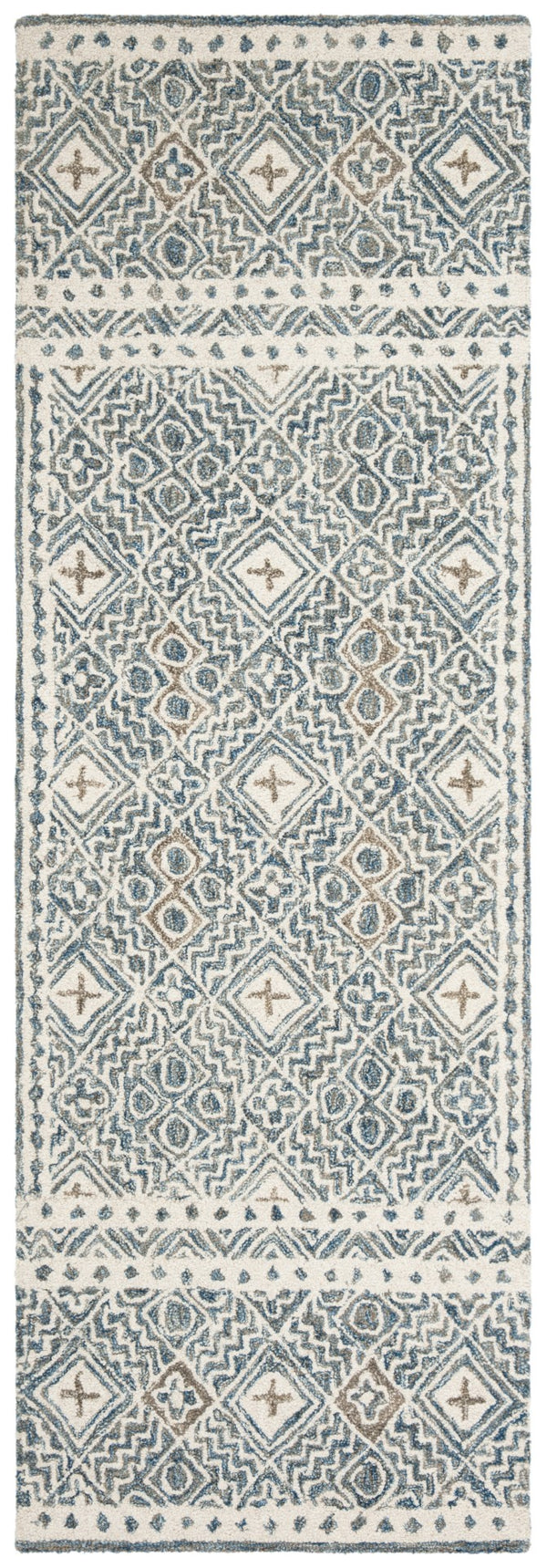 Safavieh Micro-loop Timeless Grey And Ivory Transitional Area Rug - Hand-tufted Luxury For Your Home Decor Blue ,Ivory 80% Wool And 20% Cotton Mlp803m-1115