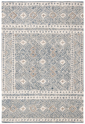 Safavieh Micro-loop Hand-tufted Rug In Elegant Grey And Ivory – Timeless Artistry For Any Home Decor Style Blue ,Ivory 80% Wool And 20% Cotton Mlp803m-10