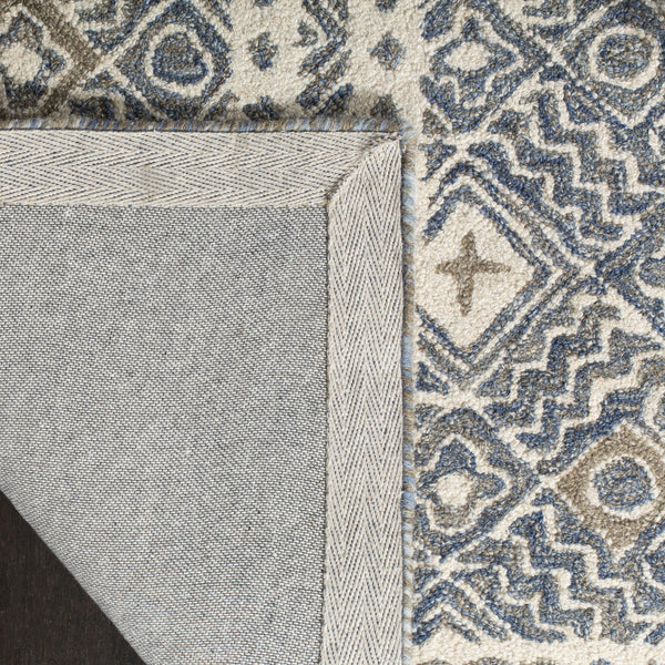 Safavieh Micro-loop Hand-tufted Rug In Elegant Grey And Ivory – Timeless Artistry For Any Home Decor Style Blue ,Ivory 80% Wool And 20% Cotton Mlp803m-10