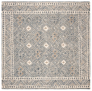 Safavieh Micro-loop Hand-tufted Rug In Elegant Grey And Ivory – Timeless Artistry For Any Home Decor Style Blue ,Ivory 80% Wool And 20% Cotton Mlp803m-10