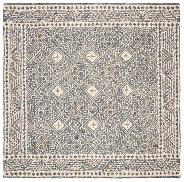 Safavieh Micro-loop Hand-tufted Rug In Elegant Grey And Ivory – Timeless Artistry For Any Home Decor Style Blue ,Ivory 80% Wool And 20% Cotton Mlp803m-10