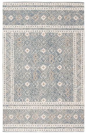 Safavieh Micro-loop Timeless Grey And Ivory Transitional Area Rug - Hand-tufted Luxury For Your Home Decor Blue ,Ivory 80% Wool And 20% Cotton Mlp803m-1115