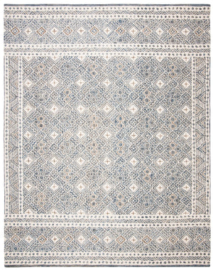 Safavieh Micro-loop Hand-tufted Rug In Elegant Grey And Ivory – Timeless Artistry For Any Home Decor Style Blue ,Ivory 80% Wool And 20% Cotton Mlp803m-10