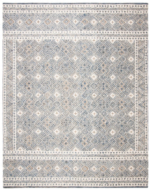 Safavieh Micro-loop Timeless Grey And Ivory Transitional Area Rug - Hand-tufted Luxury For Your Home Decor Blue ,Ivory 80% Wool And 20% Cotton Mlp803m-1115