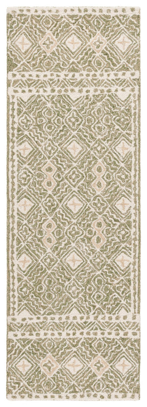Safavieh Micro-loop Hand-tufted Rug In Elegant Grey And Ivory – Timeless Artistry For Any Home Decor Style Green ,Ivory 80% Wool And 20% Cotton Mlp803y-27